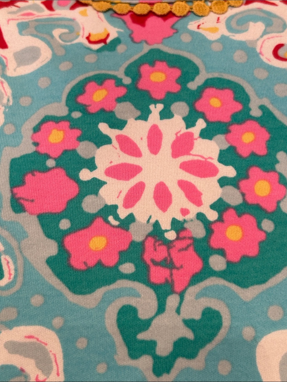 Talbots Pink & Turquoise Sleeveless Mosaic V-Neck Shift Dress - Picture 11 of 13